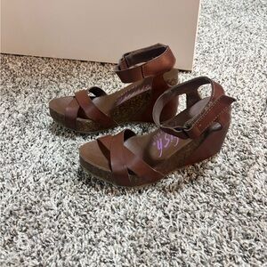 Blowfish Brown Wedge Sandals